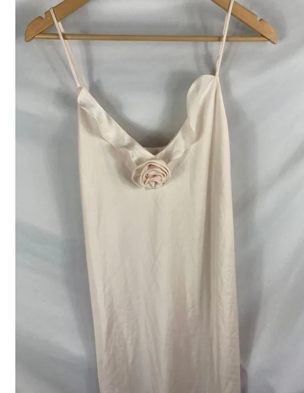 NWT WAYF Slip Midi Dress Bow Front Satin Size Medium - Image 4