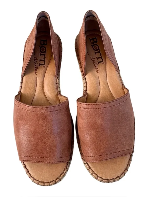 EUC Born Leather Espadrille Sandals Brown Size 7 - Image 2