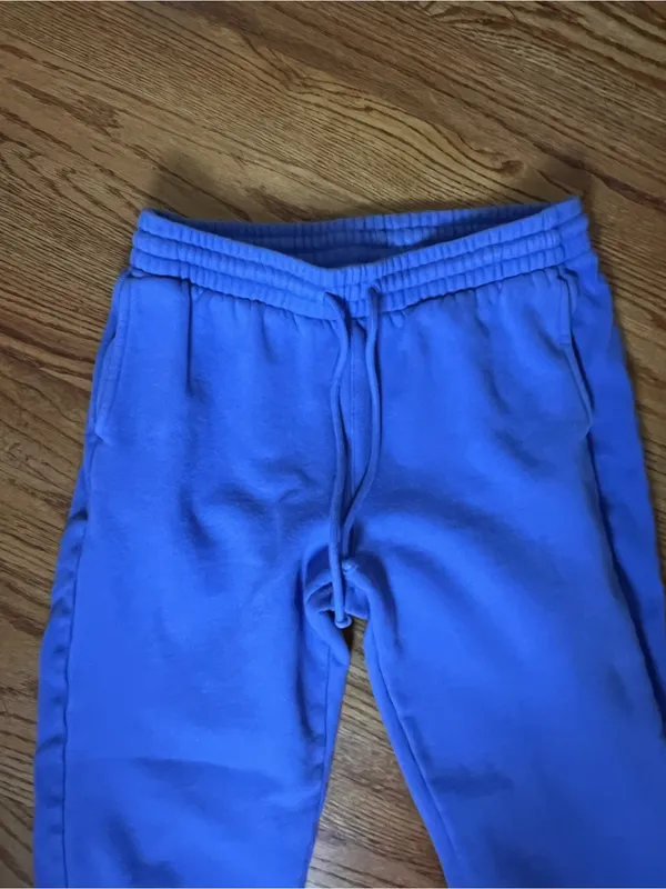 Aritzia TNA Bright Periwinkle Blue Jogger Sweatpants Boyfriend Fleece - Image 7