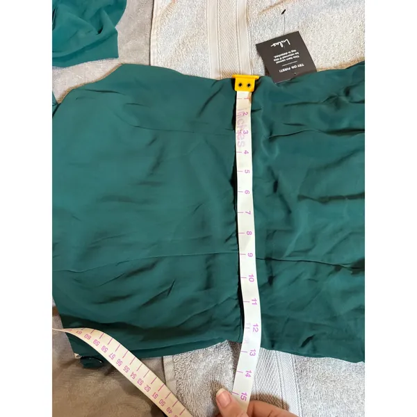 NWT Lulus Small Revel in the Moment Emerald Green‎ One-Shoulder Maxi Dress - Image 6