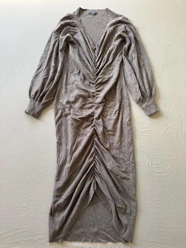 Grade & Gather Shirred Sweater Midi Dress - Image 6