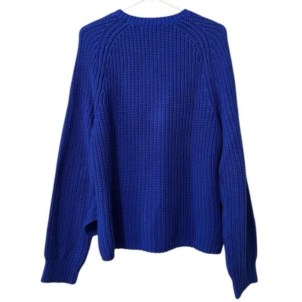 Lauren Ralph Lauren Women’s Large‎ Knit Cotton Crewneck Sweater Blue Office City - Image 2