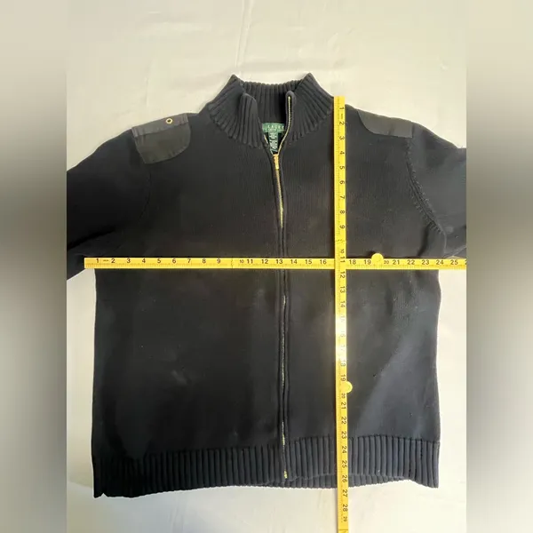 Lauren Ralph Lauren Epaulet Gold Arm Patch Zip Sweater - Image 8