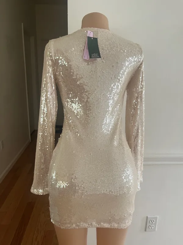 Women's Long Sleeve Sequin Mini Shift Holiday Dress - Wild Fable™. - Image 6