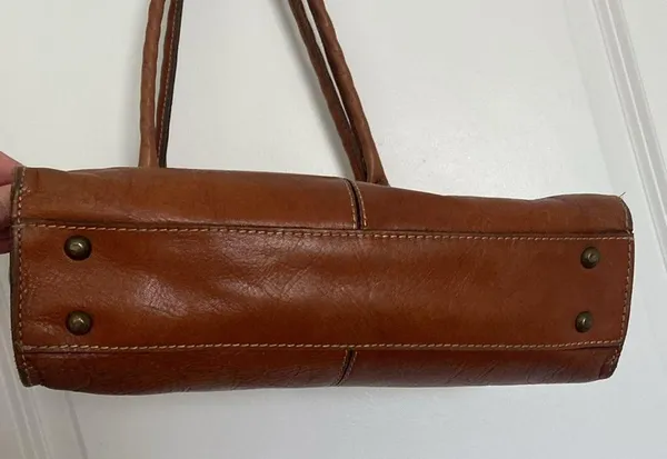 Patricia Nash Rienzo Top Handle Satchel Tan Leather Handbag Brown - Image 12
