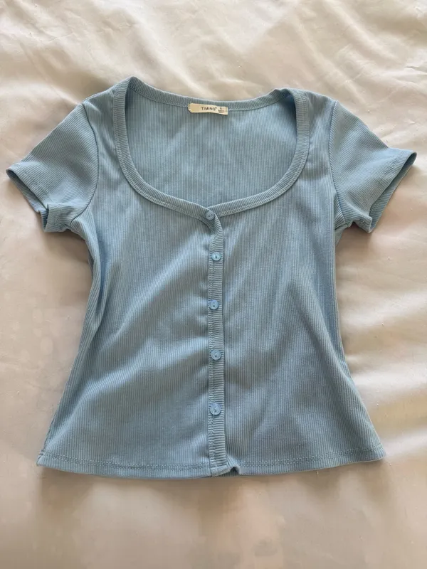 Light Blue Button Up Top - Image 3