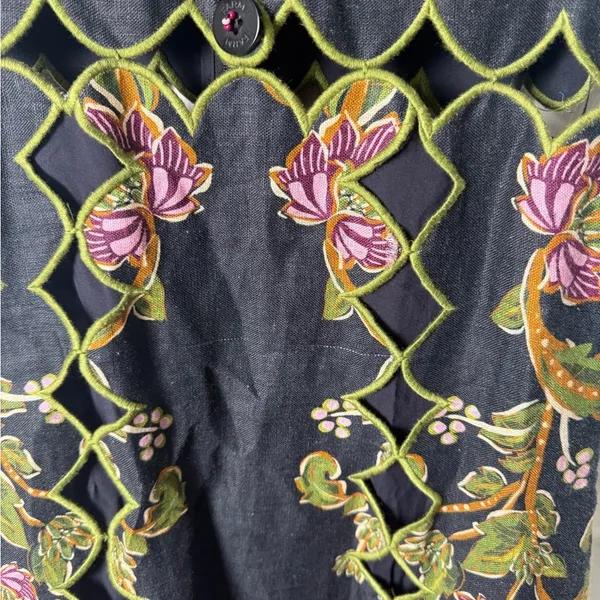 Farm Rio Black Ravenala Short Sleeve Maxi Dress XS - Image 6