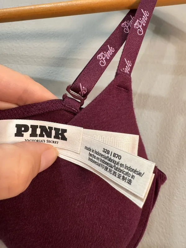 Purple Victoria's Secret PINK Wear Everywhere T-Shirt Bra Size 32B EUC - Image 5