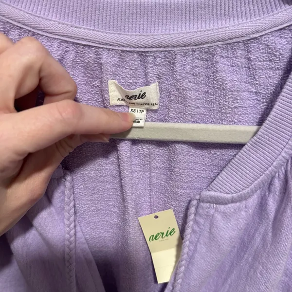 Aerie Easy Street Sweatshirt Light Purple Size XS NWT - Image 2