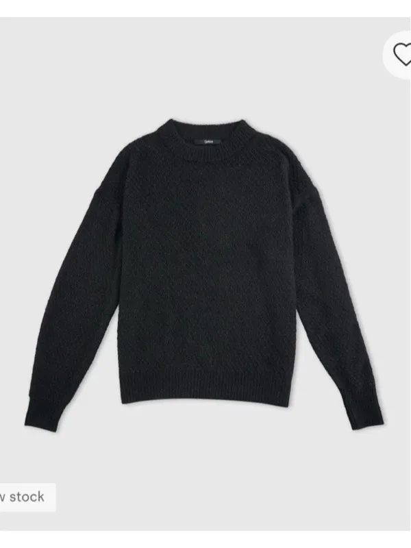 Quince Baby Alpaca Wool Diamond Stitch Crew Neck Sweater Black Size S - Image 7