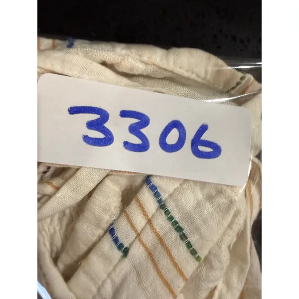 Free People Ivory Multicolor‎ Striped Smocked Puff Sleeve Crop Top XS - Image 7