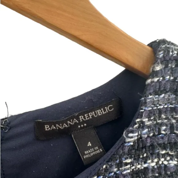 Banana Republic Black and White Textured Mini Dress - Image 3