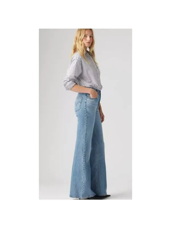 New Levi’s 30x30 Premium Ribcage Bell Flare Jeans Maximum Story Medium Wash - Image 4