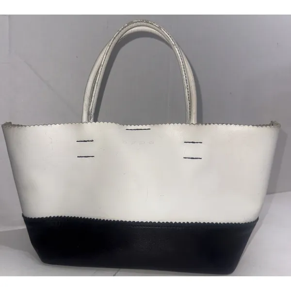 Vintage Y2K Hype Colorblock Mod Leather Box Tote Shoulder Bag Handbag Purse - Image 4