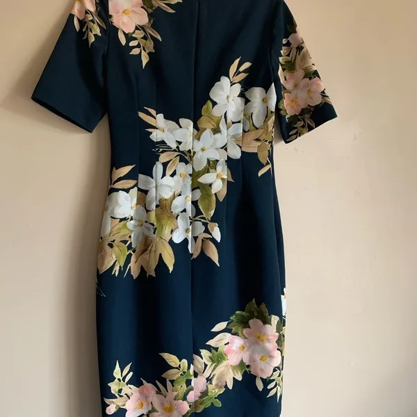 Hobbs London Bloomington Formal Women Dress Size 6 Blue Floral Wedding Outfit - Image 3