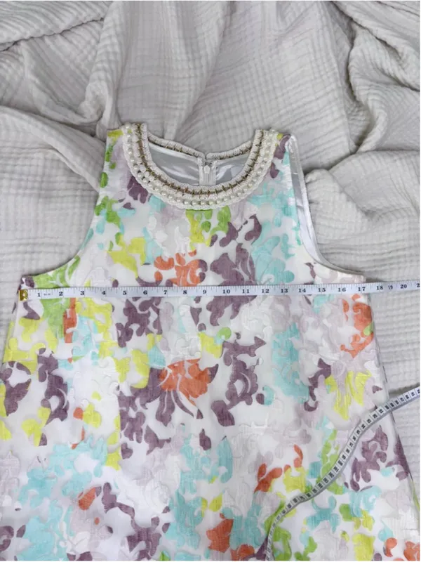 Women's Belle Badgley Mischka Mini Dress Size 4 White Multi-color - Image 7