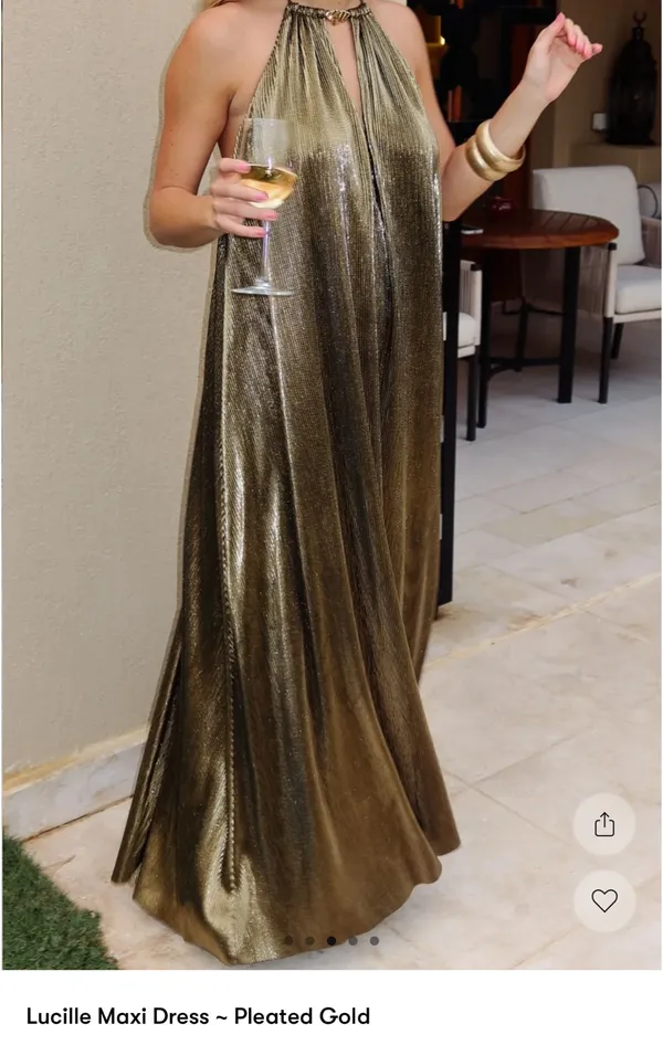 Show Me Your Mumu Gold Metallic Maxi Dress - Image 5