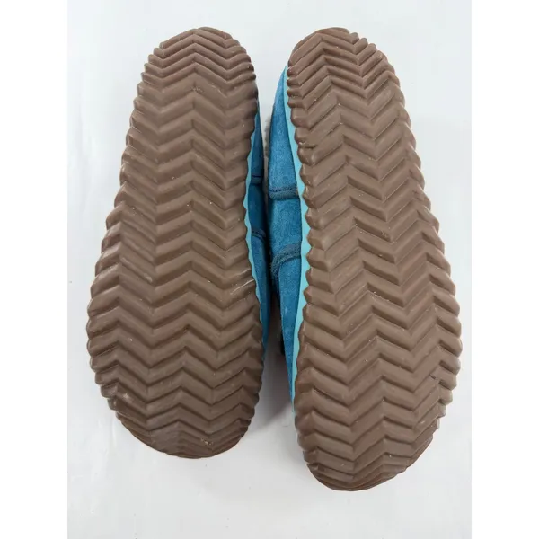 Sorel Tremblant Moc Blue Suede Knit Faux Fur Slippers Womens 11 NL2121-462 - Image 8