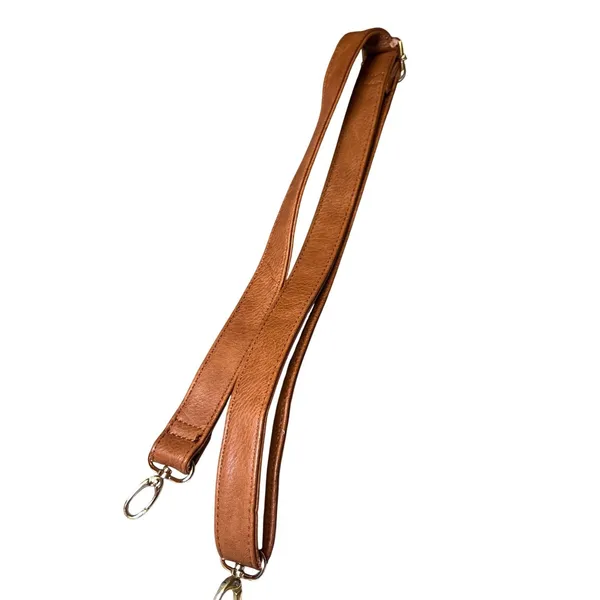 Call it spring Vintage Style Tan Faux‎ Leather Satchel Bag Plaid Lining Handle Shoulder Strap - Image 6