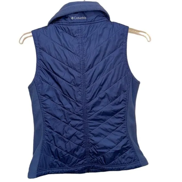 Women's Columbia Quilted Puffer‎ Fleece Full Zip Winter Vest Blue Size Medium - Image 2