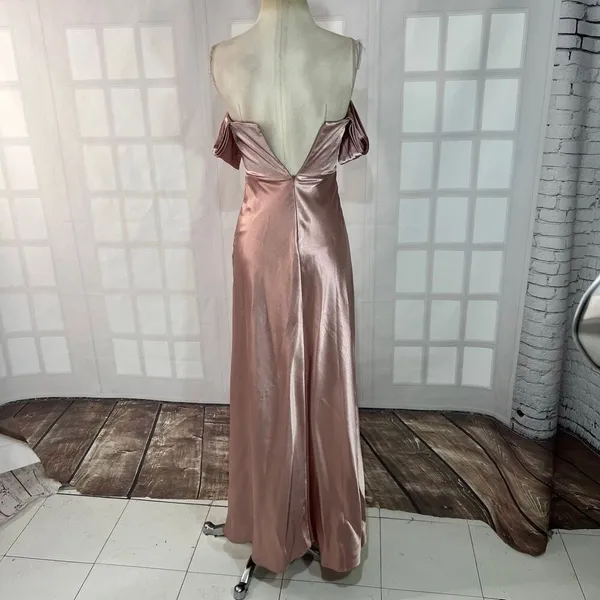 Birdy Grey English Rose Mia Shiny Satin Convertible Bridesmaid Dress Size XS - Image 7