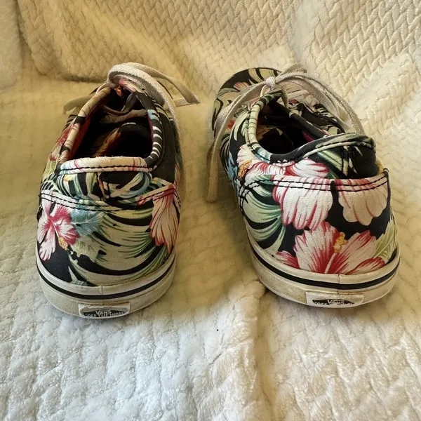 Vans Hawaiian Floral Low Top Sneakers Size 9.5 - Image 3