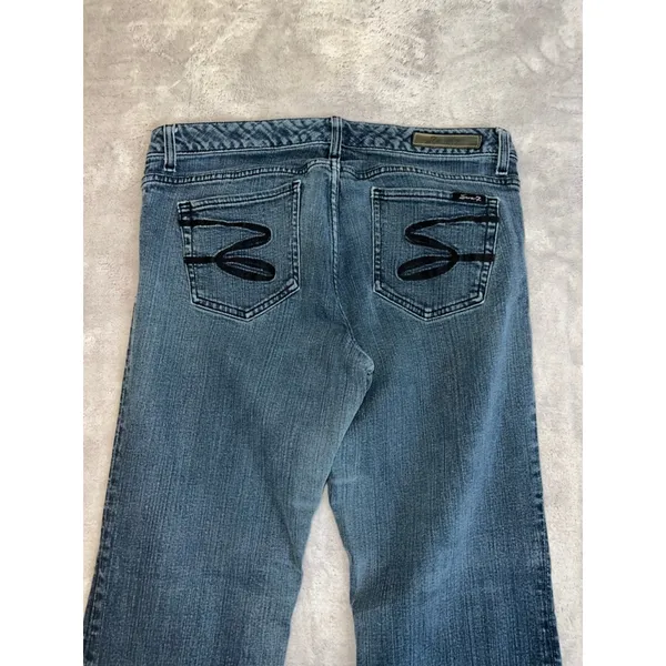 Women's Seven7 Blue Flare Jeans - Image 7