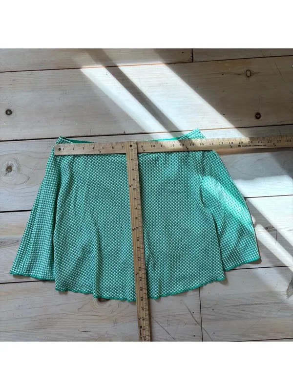 Wild Fable NWOT Women's Mid-Rise Green Gingham Skort Size M - Image 9