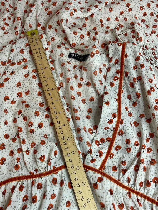 Nasty Gal Plant You See Maxi Dress, Size 4 Deep V-neck Floral Retro 70s Inspired - Image 13