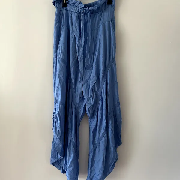 Free People Head Start Harem Blue Wide Leg Loose Pants Size M - Image 2