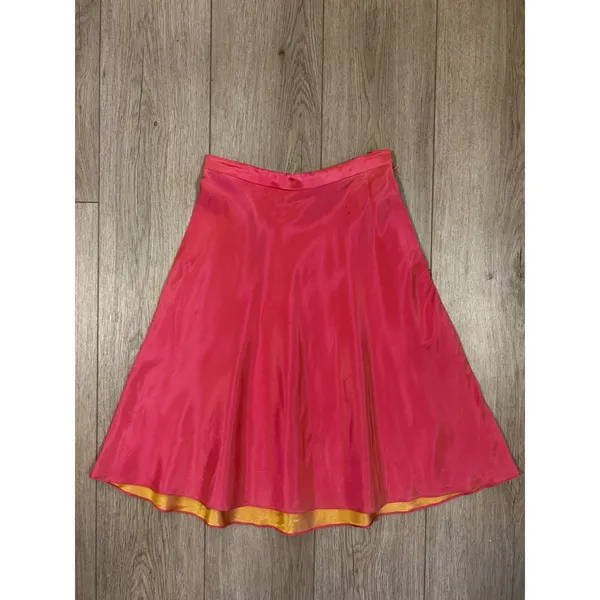 Vintage Michaelangelo Pink Iridescent Circle Skirt Made in USA Size 4 High Waist - Image 4
