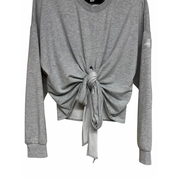 Alo Yoga Dreamy Wrap Pullover Sweatshirt Heather Gray Women's‎ Size Large - Image 5