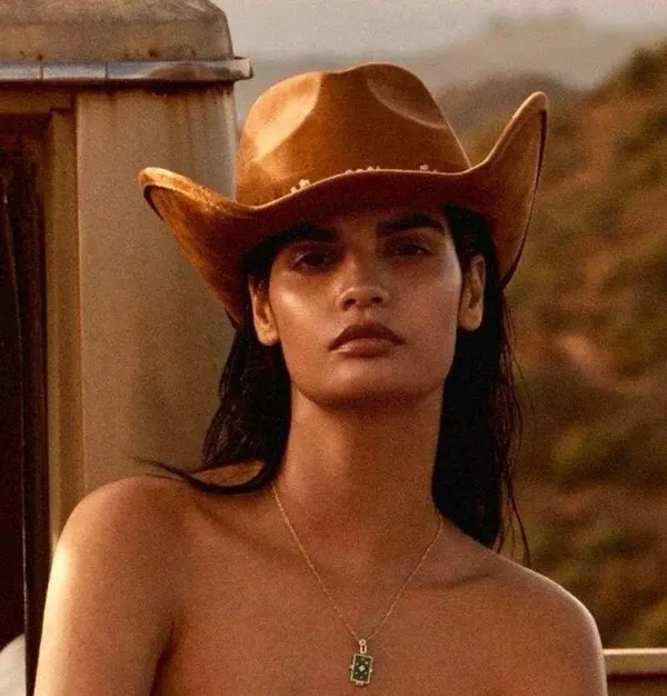 NEW Anthropologie Faux Suede Rancher Hat Honey Brown Cowgirl Western Wide Brim - Image 7