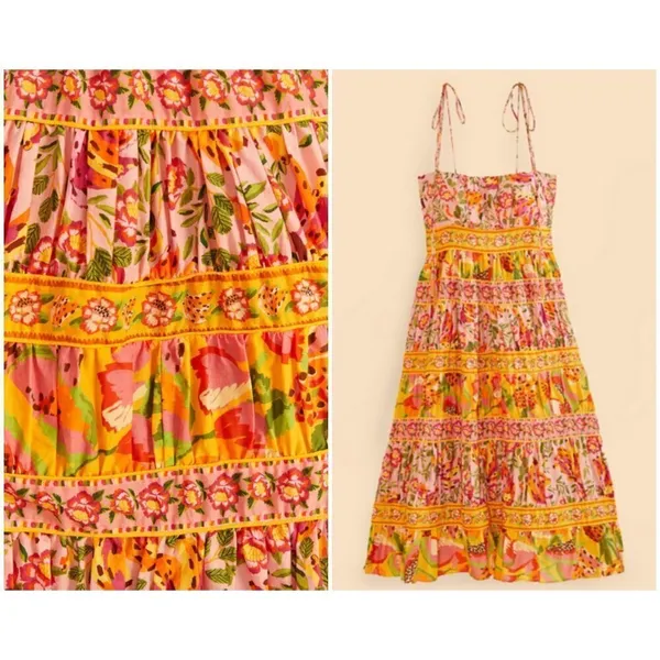 💕FARM RIO💕 Mixed Fruits Paradise Midi Dress ~ Small S NWT - Image 10