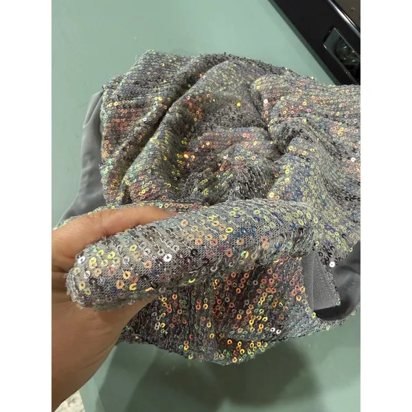 ASTR The Label Womens Sequin Sleeveless Bodysuit Grey Multi XS Party Night Out - Image 5