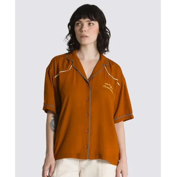 Vans Apparel Dusk Downer Bowling Shirt Original Checkerboard Sz Large - Image 11