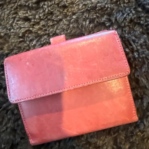 COACH red leather bifold wallet - Image 5
