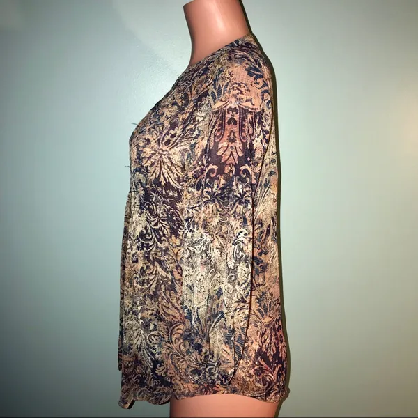 Liz Claiborne Sheer Button-Up Blouse SZ MD - Image 3