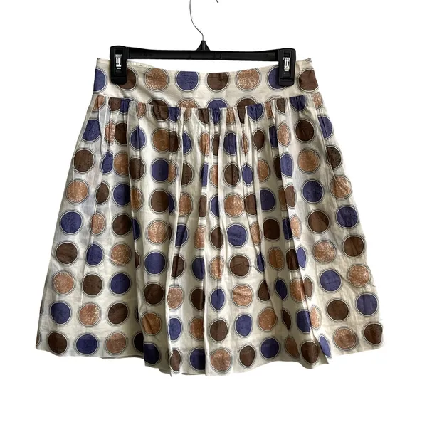 Edme & Esyllte Anthropologie Skirt Womens Small Brown Purple Dot Boho Smocked S - Image 2
