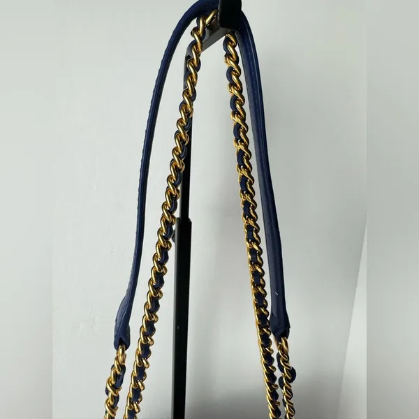 Tory Burch Fleming Printed Small Convertible Shoulder Bag Blue Wild Pansy - Image 6