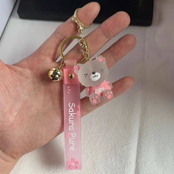 Teddy Bear Car Keychain Bell Keychain Charm Bag Charm Couple Gifts - Image 5