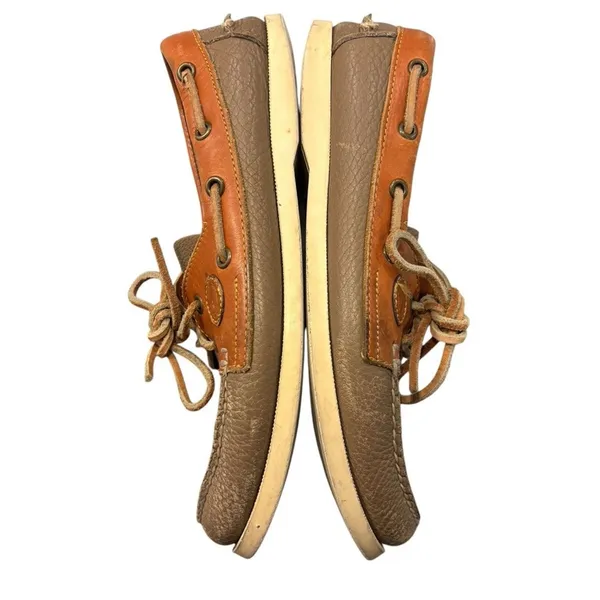Dooney & Bourke Vintage Leather Boat Shoes Gray Brown Loafers Preppy Size 8 - Image 7