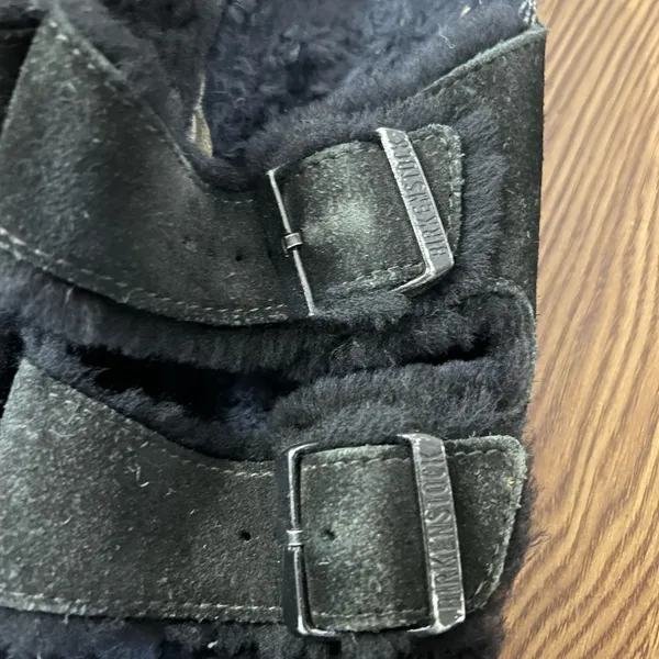 Birkenstock Black Arizona Shearling Sandals Size 6 US $160 - Image 5