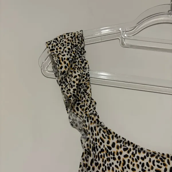 Maurice’s 24/7 Animal Ruffle Strap Midi Dress‎ black tan size large - Image 5