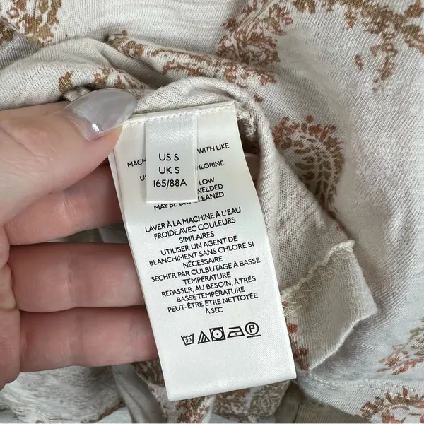 Free People True Perfection High/Low Cotton Blouse in Almond Milk Size Small - Image 5