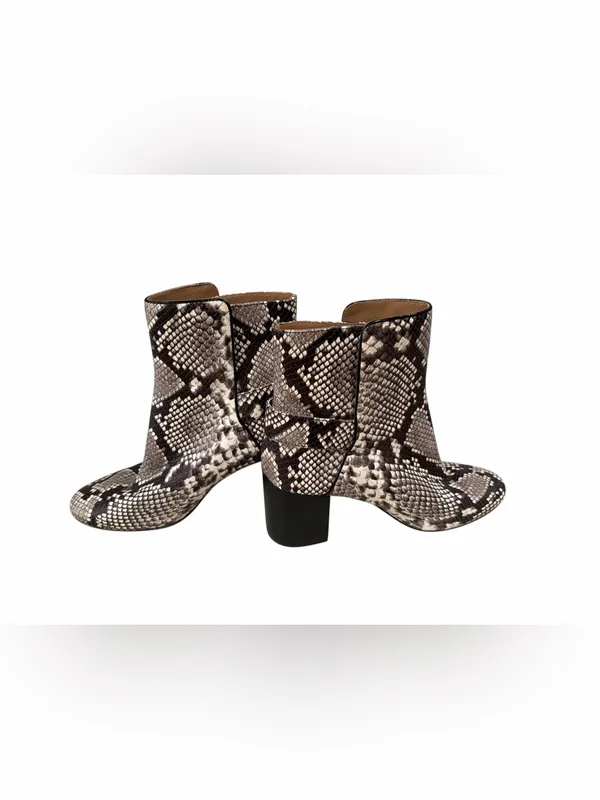 Tory Burch Snake Print Ankle Boots - Black &‎ Gray size 8 - Image 5