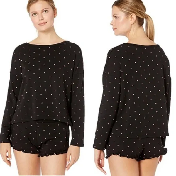 NWT Plush Fleece Lined Heart Lounge Set PJ Small‎ - Image 3