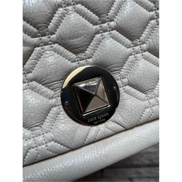 Kate Spade Naomi Astor Quilted Leather Crossbody Bag Bone Ivory - Image 9