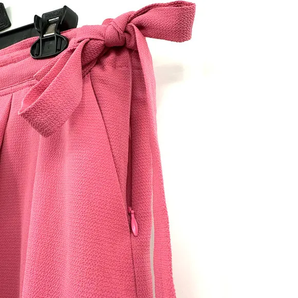 Mango Suit size 6 pink dress pants side zipper with tie has‎ pockets - Image 3