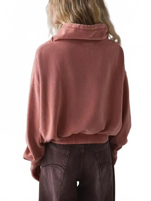 UO Out From Under Hear Me Out Drawstring Mockneck Pullover Urban Outfitters Med - Image 2